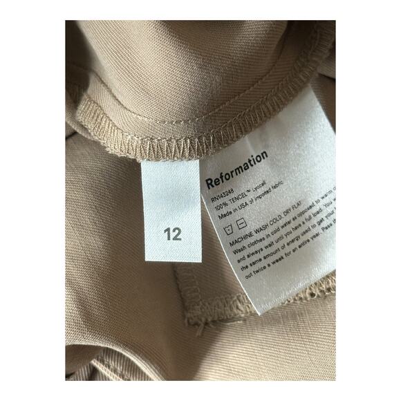 Reformation Mason high waist wide leg Pants tan size 12 - Picture 8 of 9
